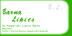 barna lipics business card